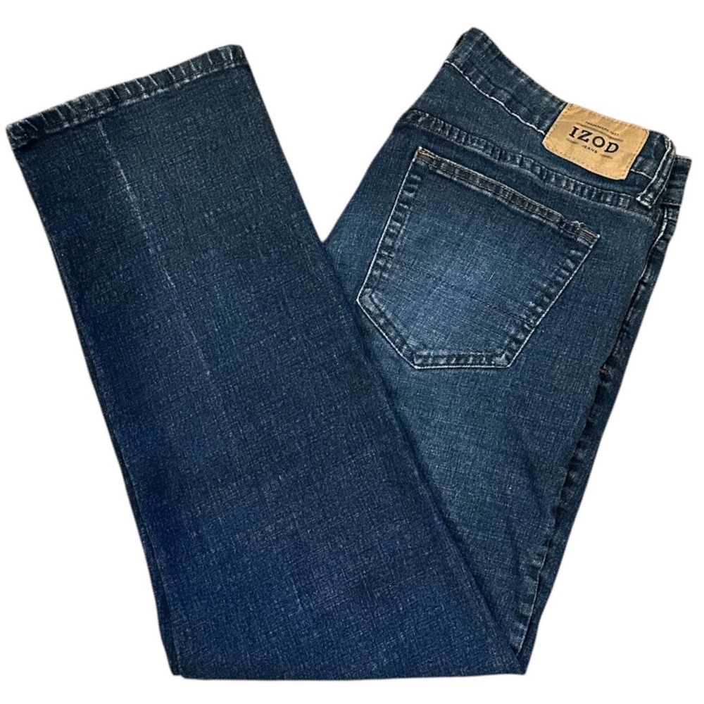 IZOD Jeans Mens 36x32 Blue Excellent Vintage Comfort Stretch Straight Leg Y2K